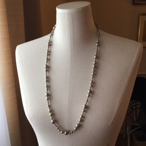 J Crew Silver Pearl Necklace